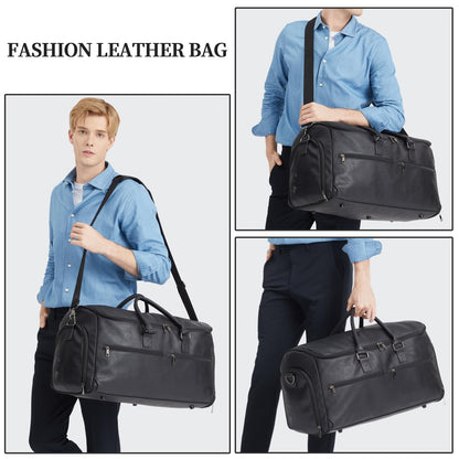 seyfocnia Carry On Garment Bag for Travel, Convertible Travel Garment Bag for Men Women, 2 in 1 Hanging Suitcase Suit Business Travel Bag, Black