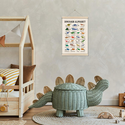 DOI-LANEE Alphabet Dinosaur Poster Hanger Frame 16x12 Inch, Educational Montessori Posters Toddler, ABC Alphabet Nursery Chart for Preschool Classroom Kids Room, Dinosaur Decor