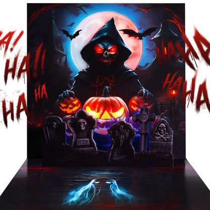VIVIKEN Halloween Cards, Pop Up Lights Up Halloween Cards with Horror Sound