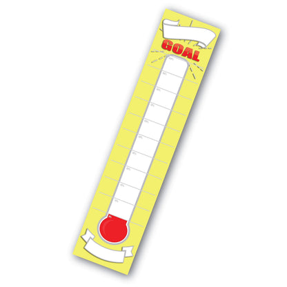 Wrapco Dry Erase Goal Setting Fundraising Thermometer Chart Goal Chart Temperature Poster for Office Classroom or Kids (Yellow)