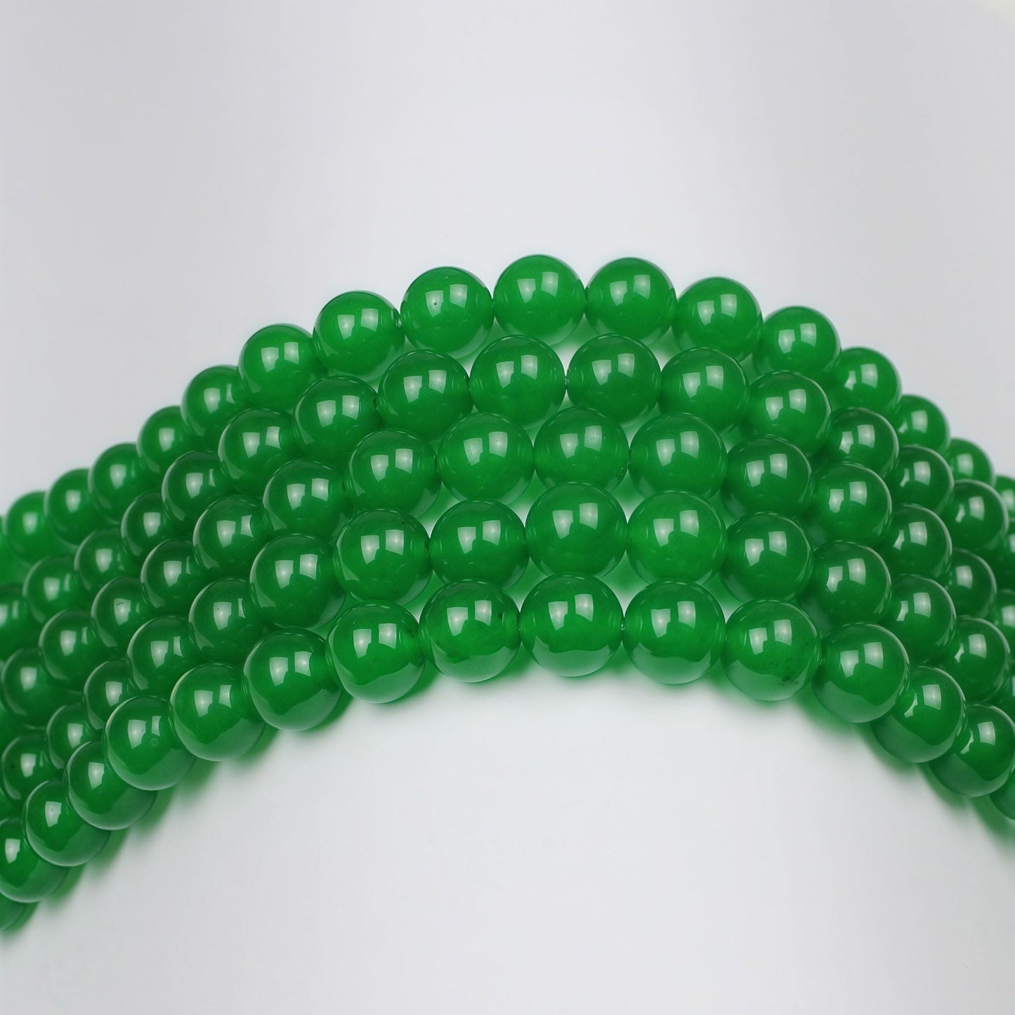 MJDCB Stone Beads Green Jade Round Loose Beads for Jewelry Making DIY Bracelet Necklace (8mm)