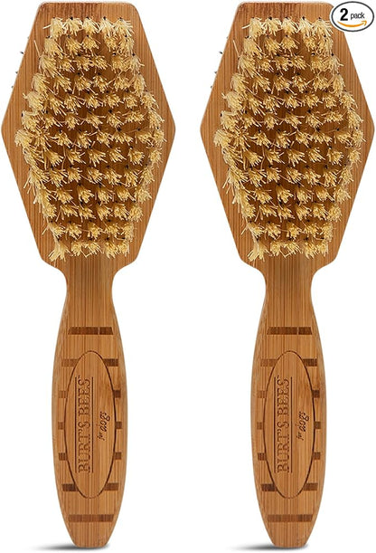 Burt's Bees for Pets Double Sided Pin and Hemp Bristle Dog Brush, Reduces Shedding, Removes Tangles and Loose Hair for All Coat Types, Sustainable Bamboo and Recycled Materials - 2 Pack