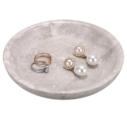 Hipiwe Small Key Bowl for Entryway Nightstand Organizer Tray Travertine Decorative Bowls Round Ring Holder Dish for Candle Trinket Jewelry Dish Home Decor Bowl,5.5"
