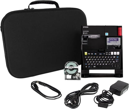 LABELWORKS Epson LW-PX750PCD Industrial Label Maker Kit - Complete Kit with Accessories, Compatible with Large Variety of Tape Types, Portable Handheld Label Printer