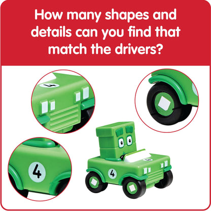 hand2mind Numberblocks Mini Vehicles, Race Car Toys, Toy Vehicle Playsets, Play Figure Playsets, Small Figurines for Kids, Number Toys, Counting Toys, Math Toys for Kids 3-5, Birthday Gifts for Kids