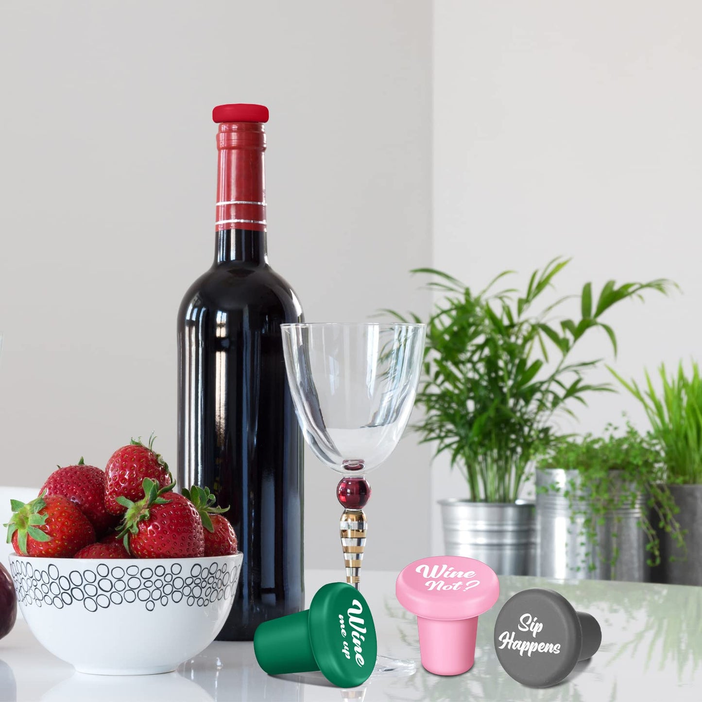 Sintuff 12 Pieces Funny Silicone Wine Bottle Stoppers Reusable Beer Bottle Stopper Beverage Beer Champagne Wine Storage Keep Fresh Tools for Wine Bottles Supplies Gift
