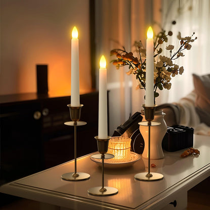 PChero Flameless Candles with Remote Timer, 7.9" Ivory Battery Operated LED Taper Dripless Floating Flickering Candles for Wedding Halloween Thanksgiving Christmas Themed Party Valentines Decorations
