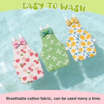 Bird Diaper Flight Suit, 3-Packs Lightweight Reusable Washable Elastic-Straps Parrot Clothes for Peony/Monk Parakeet, Prevents Poop Leaks & Feather Pecking (Peach+Orange+Watermelon, M)