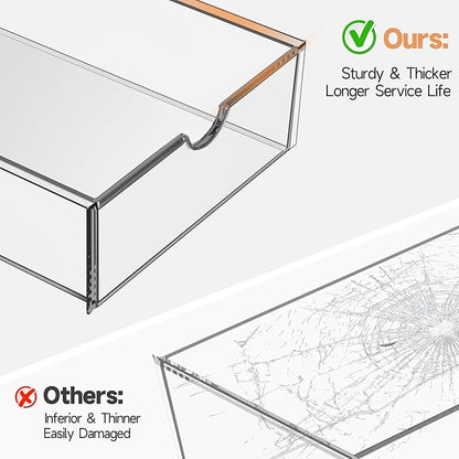 Makeup Drawer Storage Organizer with 16 Drawers, 4 Set Acrylic Office Desk Organization and Storage, Dustproof Drawer Organizer for Makeup, Office, Countertop, Jewelry, Pen, Desktop, Bathroom, Bedroom