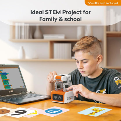 MatataStudio AI Vision Kit for VinciBot with a 180° Flip Camera, Programmable Screen and Modular Structure Can Add 7 Visual Functions, for Beginners and Advanced Learners of AI from 8-12