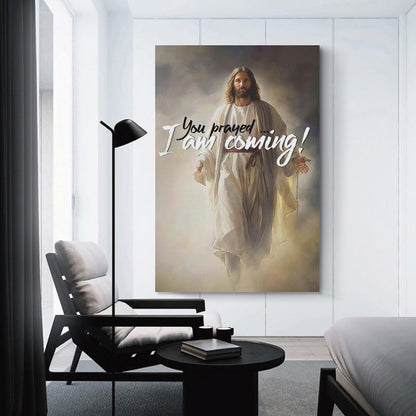 JHXNJDPOST I Am Coming! Religious Poster with Inspirational Message Canvas Wall Art Aesthetic Decorative Painting Living Room Restaurants, Pool Halls And Hotelsstyle-2 12x18inch(30x45cm)