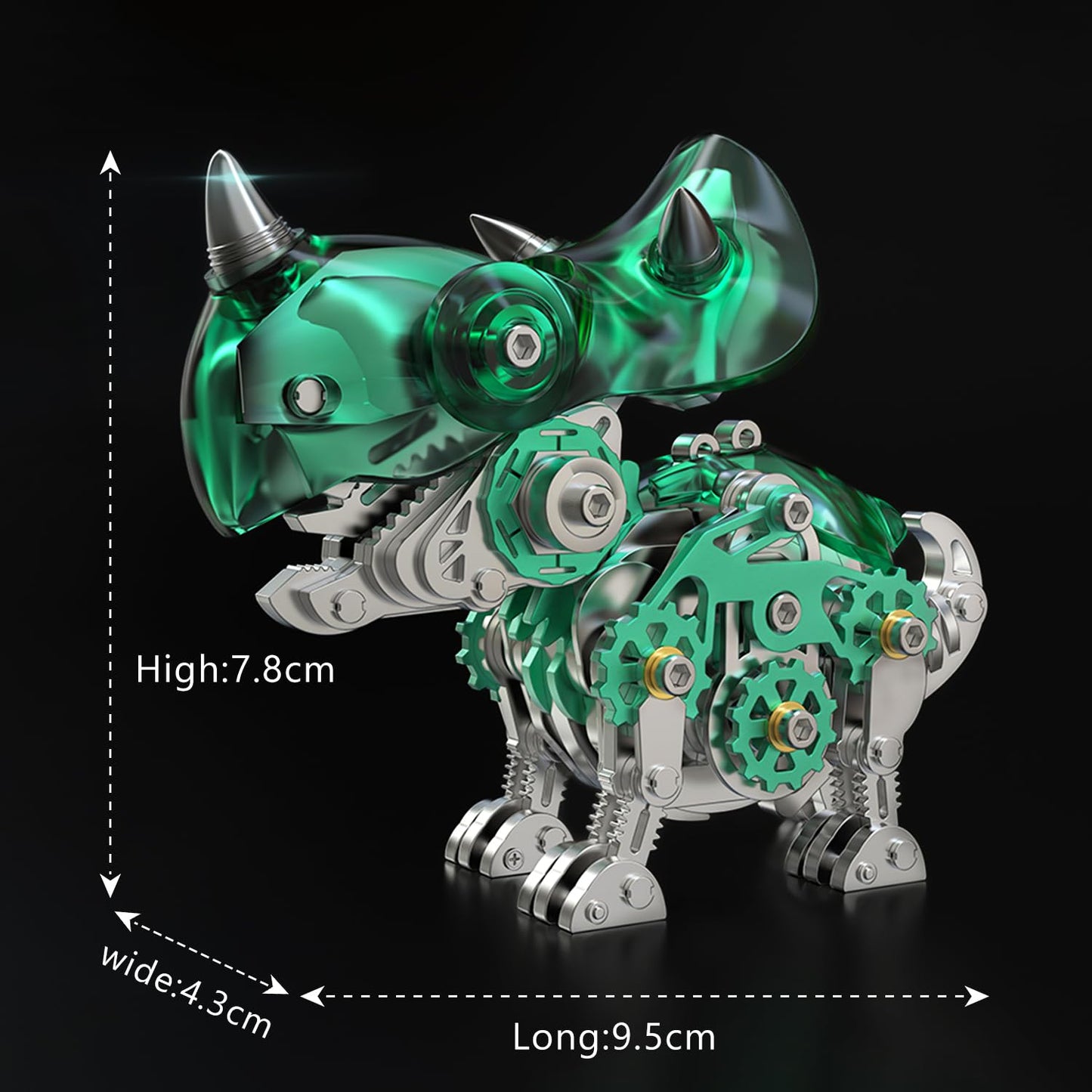3D Metal Puzzles,3D Metal Puzzle for Adults,Mechanical Dinosaur Model Kit Triceratops,Steel 3D Puzzles Stainless Steel Ornaments for Adults Home Decor Art Craft Gifts Toys.
