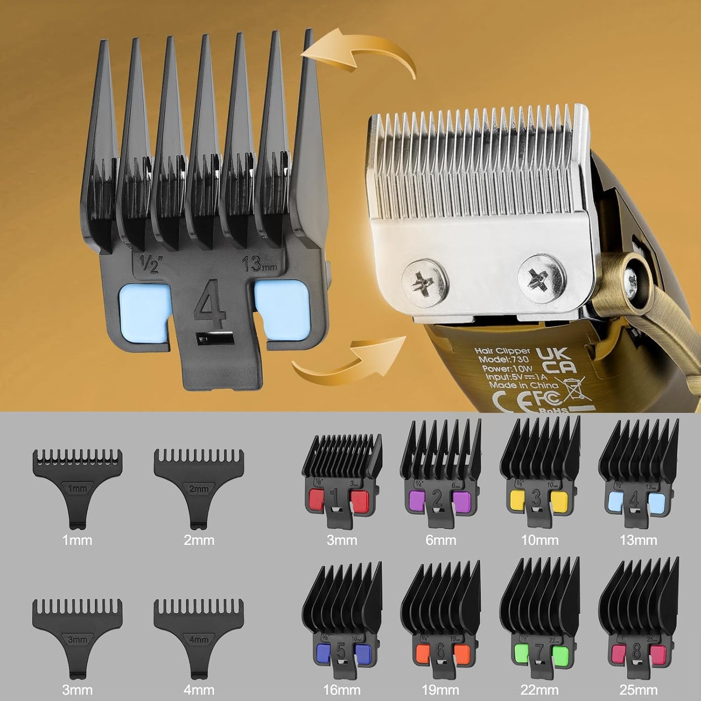 Lanumi Professional Hair Clipper Trimmer Set for Men Electric Shaver Razor Cordless Hair Cutting Barber Clippers Beard Trimmer Men’s Grooming Kit Gifts for him