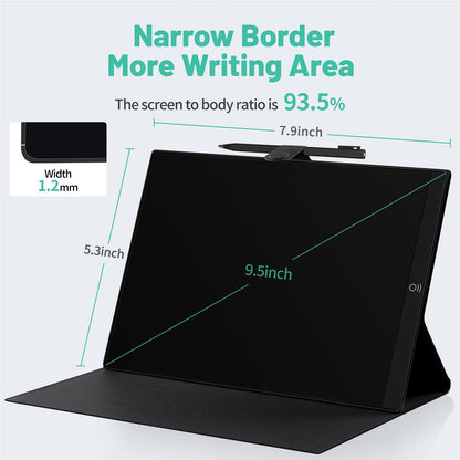 LCD Writing Tablet for Adults: 9.5 Inch with Leather Case Reusable Portable Use for Office Study Teaching