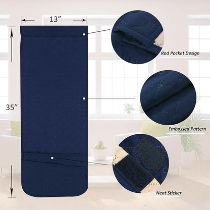 Armchair Caddy for Couch Remote Control Holder Premium Durable Non-slip Sofa Armset Organizer Caddy Storage for Recliner Couch 4 Pocket for Cell Phone Magazine 35"x13" Navy 1 Piece