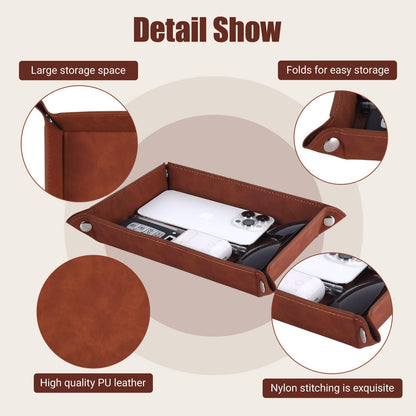 LJZTYX To My Dad Gifts,Leather Tray Engraved Personalized Gifts Unique Dad Birthday Gifts from Daughter Son,Valet Tray Desktop Storage Organizer (I know DAD)
