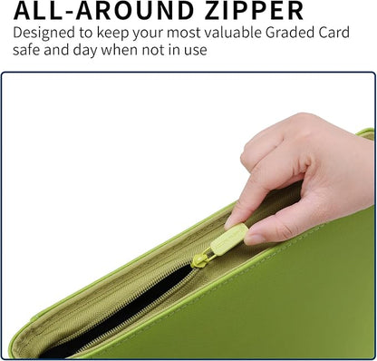 Snekdy premium 1024-pocket trading card binder, 16-pocket cards album, waterproof PU-leather Cover album with side loading, holds gaming, baseball, basketball & sports cards (Cyan)