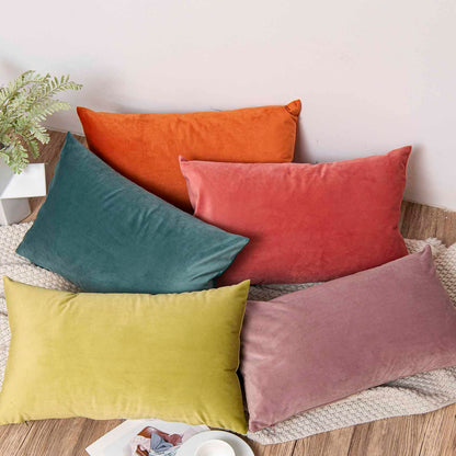 JUSPURBET Couch Pillow Covers Set of 2 Decorative Velvet Throw Pillow Covers Cases for Living Room Bedroom Home Decor Soft Cushion Covers Cases with Hidden Zipper for Sofa Bed 18x18 inch,Burnt Orange