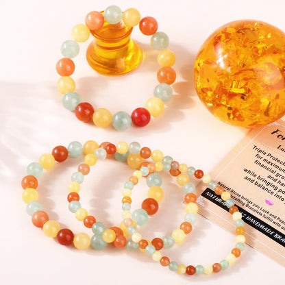 AD Beads 8mm Handmade Fortune Bracelet Elastic Bracelet – Natural Gemstone for Lucky Money Wealth – Meditation, Yoga, Healing and Energy Gift for Men Women