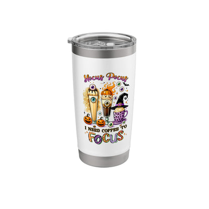 Halloween Hocus Pocus I Need Coffee To Focus Travel Bottle Stainless Steel Insulated Tumbler