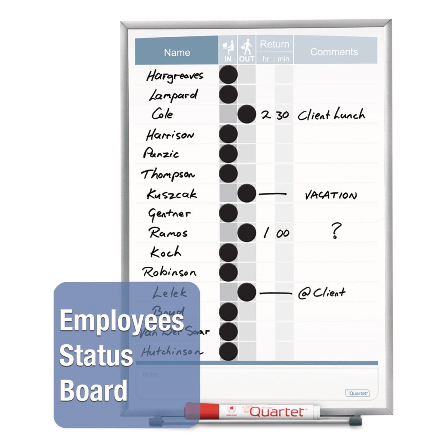Quartet Matrix Modular Magnetic Whiteboard, 16" x 16", Includes Tray and Marker, Silver Aluminum Frame (M1616)