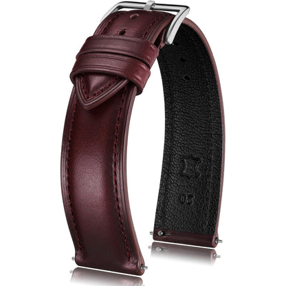 Getalia Luxurious leather Watch Band, Top Grain Genuine Leather Vintage Oil Wax, 18mm 19mm 20mm 21mm 22mm Quick Release Replacement Retro Straps for Men and Women, Thick & Soft (Wine Red Width:20mm)