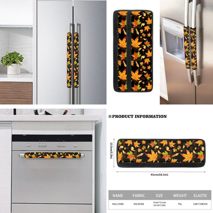 Mintulipy Refrigerator Door Handle Covers Thanksgiving Decor Maple Leaf Kitchen Appliance Handle Covers Keep Your Fridge Microwave Oven Stove Dishwasher Clean