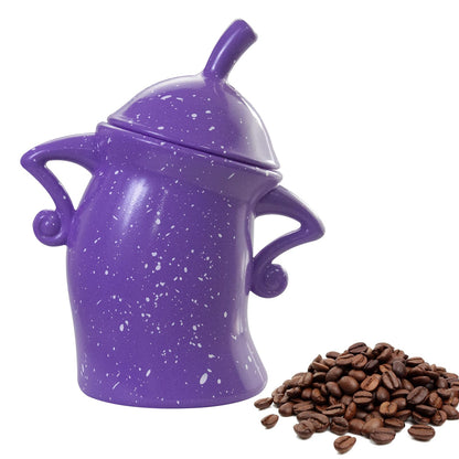 GUAOOYY Canister with Attitude, 27OZ Plastic Coffee Canister with Lid, Cookie Jar, Cute Airtight Food Storage Container, Pantry Jar for Loose Tea Sugar Spice, Snack, Coffee Bar Decor (Purple)