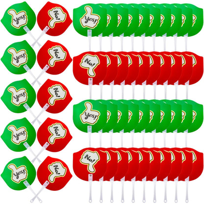 Tlence 50 Pack Thumbs up Thumbs Down Paddles, Handy Yes or No Classroom Voting Signs, Plastic Double-sided Red and Green Paddle for Student Response Classroom Interaction
