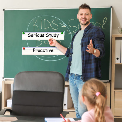 Godery 50 Pack Dry Erase Sentence Strips 16"X3" – Write and Wipe Away – Reusable Classroom Learning Tool for Your Standard Pocket Charts