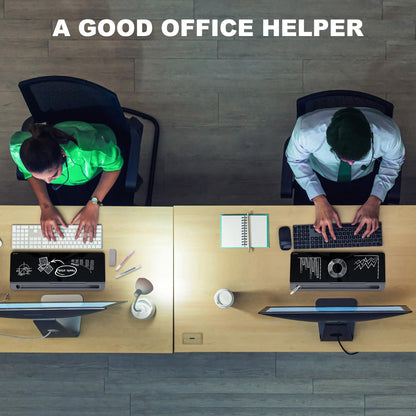 TSJ OFFICE Desktop Whiteboard Dry-Erase-Board - Computer Keyboard Stand White Board Surface Pad with Drawer, Desk Organizers with Accessories for Office, Home, School Supplies - Black＆Grey