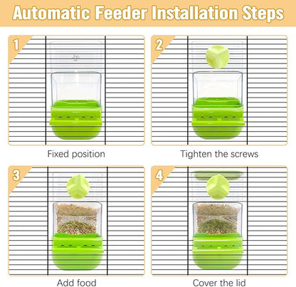 BNOSDM No Mess Bird Automatic Feeder Bird Cage Feeders Parrot Cage Accessories Transparent Seed Food Container with Perch for Finches, Parakeets, Budgies, Lovebirds, Cockatoos, Canaries (Brown)
