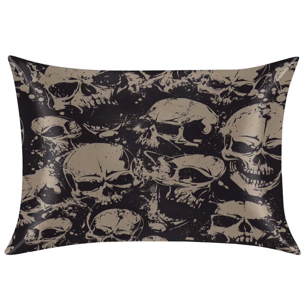 Skull Satin Silk Pillowcase for Hair and Skin Pillow Cases Standard Size