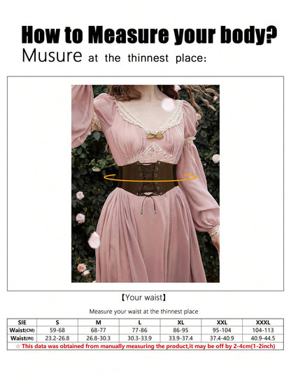WDIRARA Women's Faux Leather Corset Belt Retro Lace Up Elastic Corset Waist Cincher Belt Brown Small