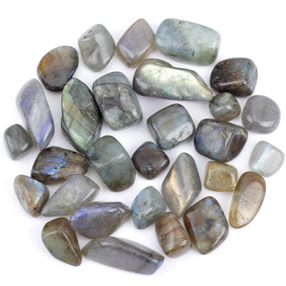 ZenQ 1 lb Labradorite Tumbled Stone Chips Crushed Natural Crystal Quartz Pieces