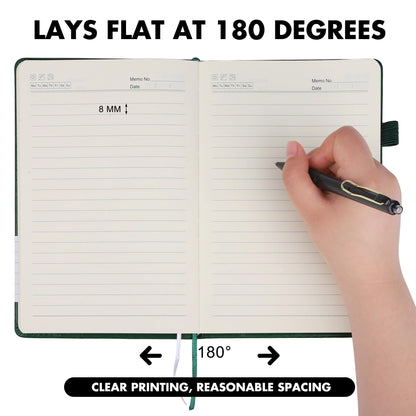Aodaer 30 Set Lined Notebook Journals with Pens A5 Notebooks 100 GSM College Ruled Hardcover Notebook PU Leather Notepad with Pen Holder for Office School, 5.7 x 8.3 Inches, Dark Green