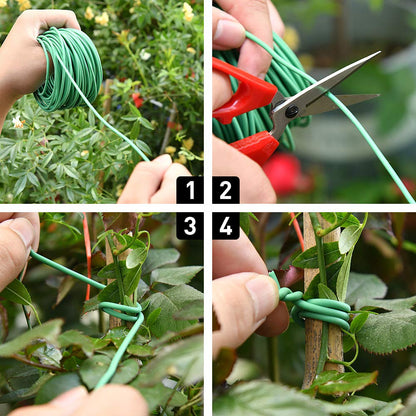 PGarden-EZ Green Soft Twist Tie Tomato Plant Tie TPR Garden Supply, for Supporting Plants and Home Organizing (328 feet/100 Meters)