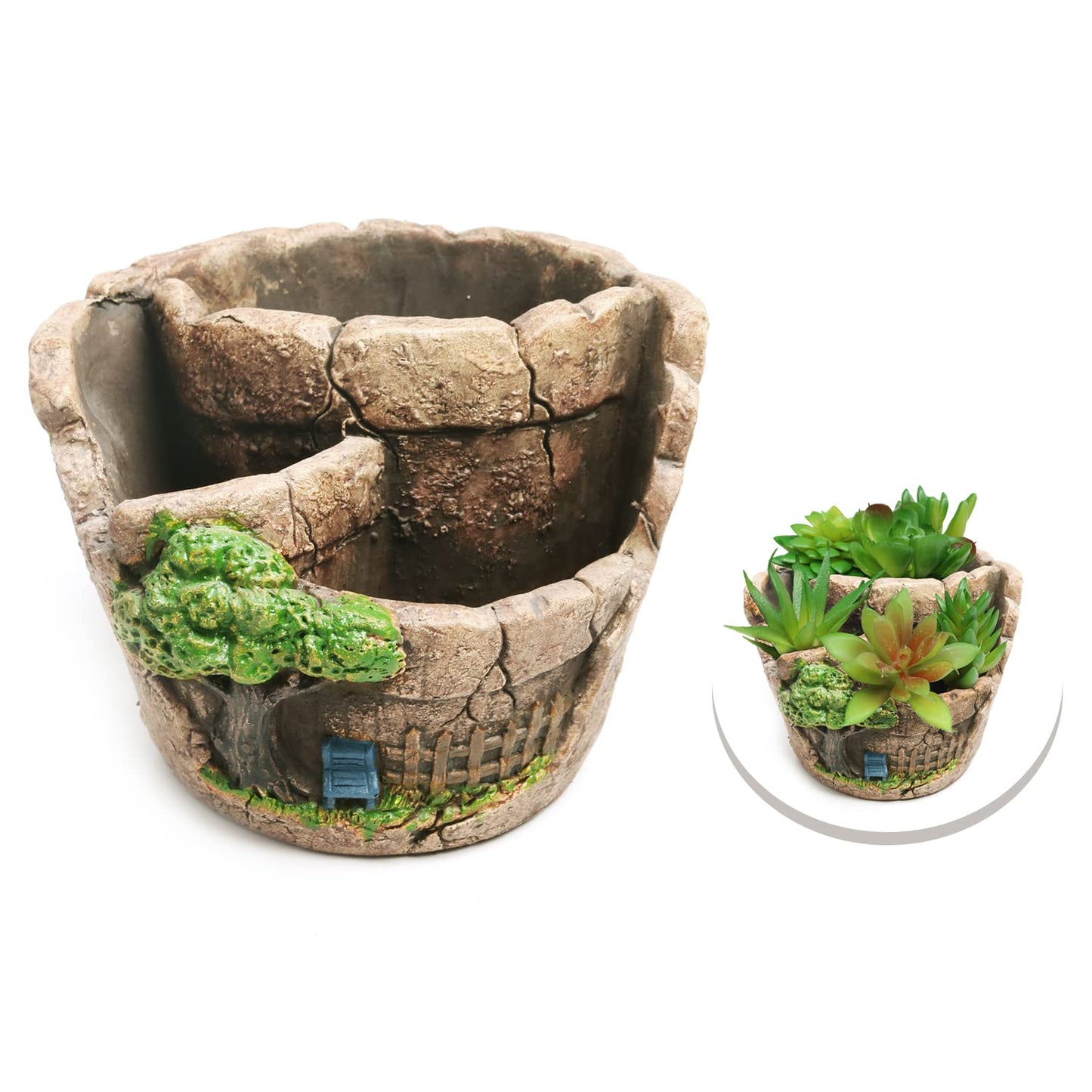 MOONZON Succulent Plant pots, 5.3" Succulent Plant Cactus Creative pots, Home, Office and Garden pots Decoration, Exquisite Valentine's Day, Christmas, Birthday Gifts