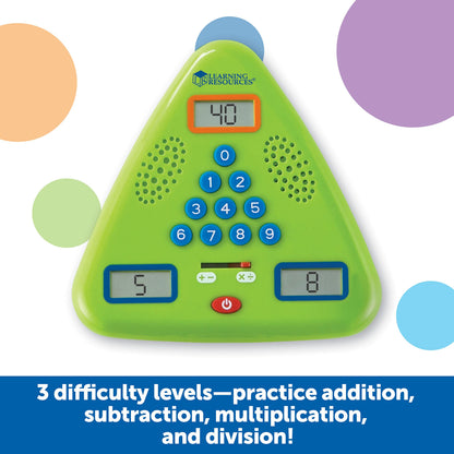 Learning Resources Minute Math Electronic Flash Card - Classroom Must Haves, Homeschool Supplies, Math Manipulatives, Multiplication Chart, Educational Toys for Toddlers, Back to School
