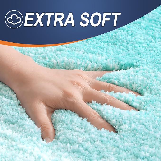 OLANLY Large Bathroom Rugs Mat 45x27, Extra Soft Absorbent Microfiber Bath Rugs, Rubber Backing, Quick Dry, Machine Washable Bath Mats for Bathroom Floor, Tub and Shower, Home Decor Accessories, Teal