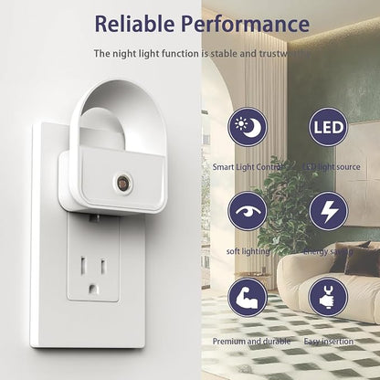 6 Pack Night Light Plug in, LED Nightlights with Smart Dusk to Dawn Nightlight, Plug into Wall Nightlights Suitable for Bedroom, Bathroom, Hallway, Kitchen, Stairs (Warm + White)