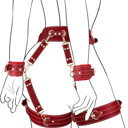 Women Belts Punk Thigh Harness Leather Waist Chain Goth Belt Leg Garter for Party Nightclub Accessoires(Red)