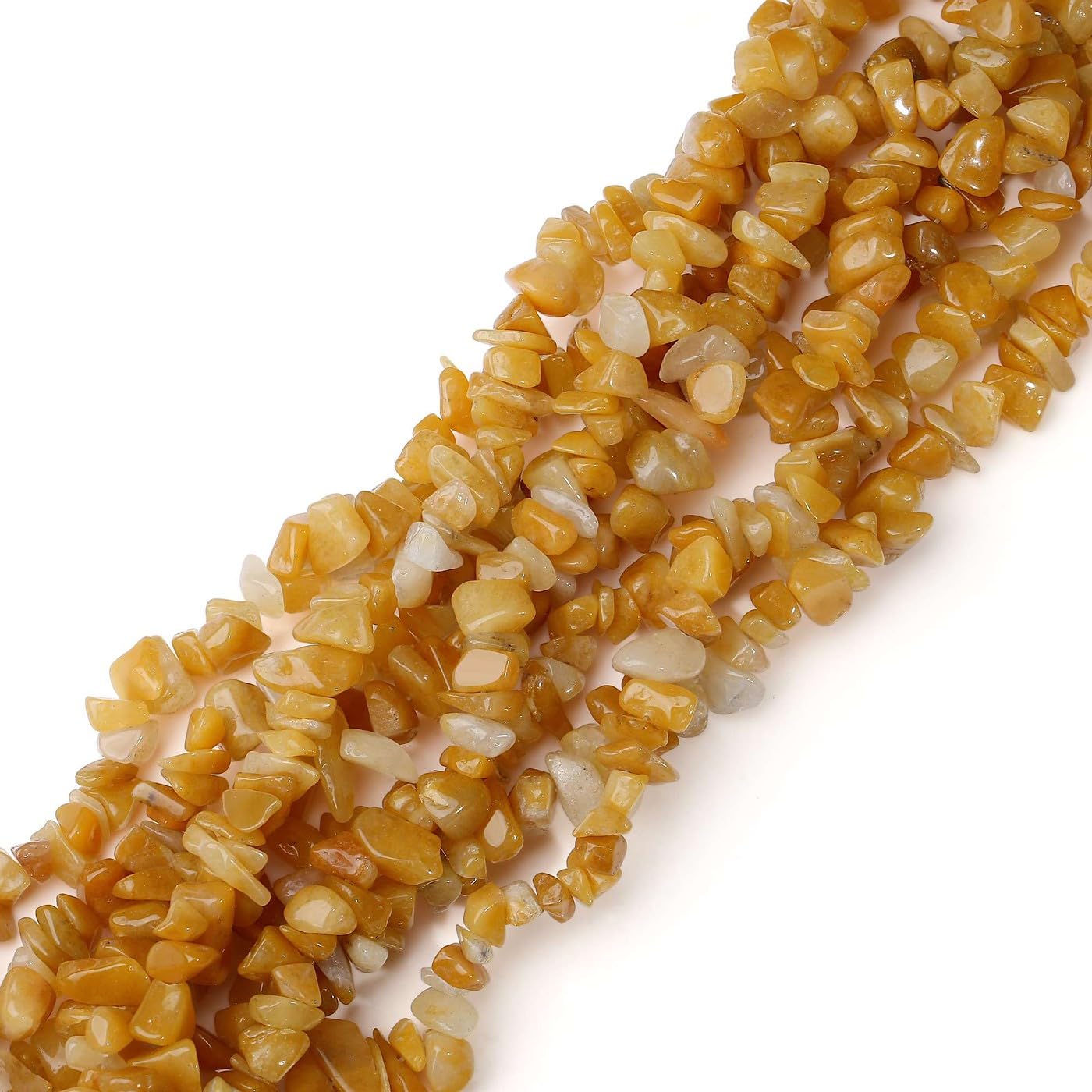 LAIDANLA Yellow Aventurine 400pcs Natural Chip Stone Beads 5-8mm Healing Crystal Irregular Gemstones Drilled DIY Loose Rocks Bead Crystal for Bracelet Earrings Necklace Jewelry Making Crafting