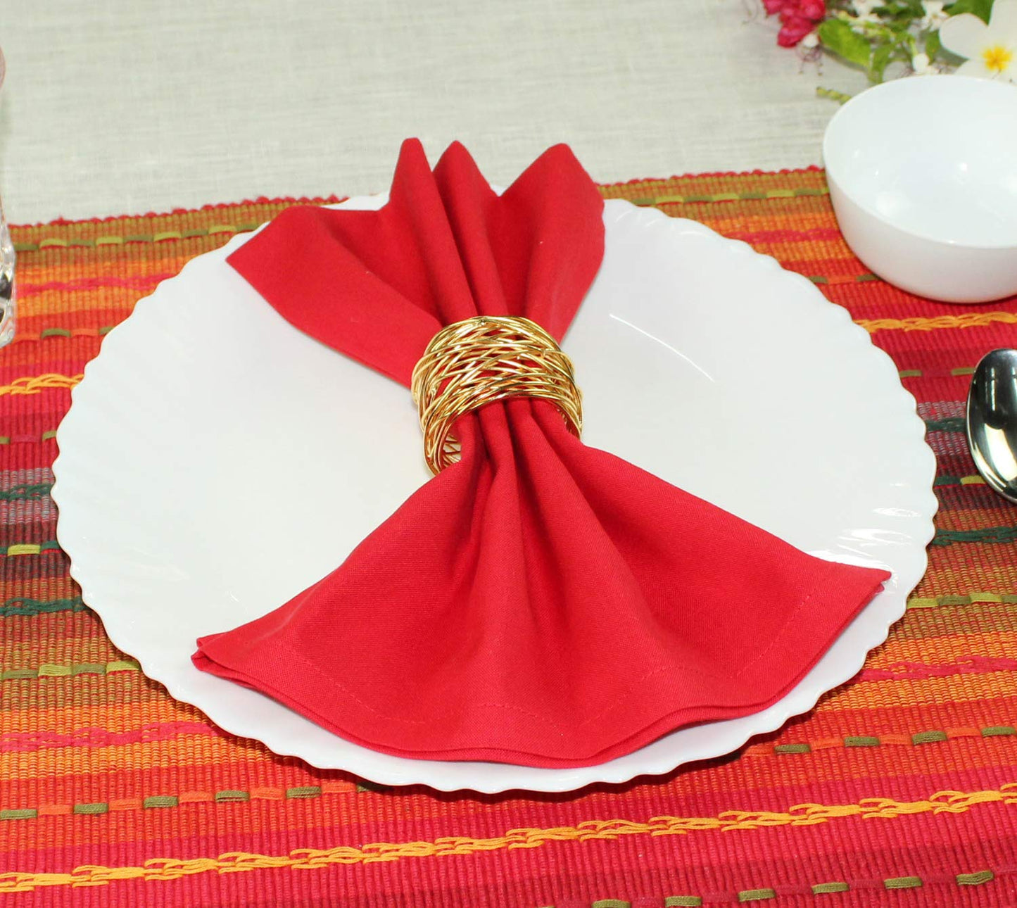 COTTON CRAFT Multicolor Cloth Napkins - Set of 24 Pure Cotton Everyday Lunch Dinner Napkin - Spring Summer Fall Holiday Birthday Party Gift - Soft Washable Absorbent Reusable Napkin - 17 x17