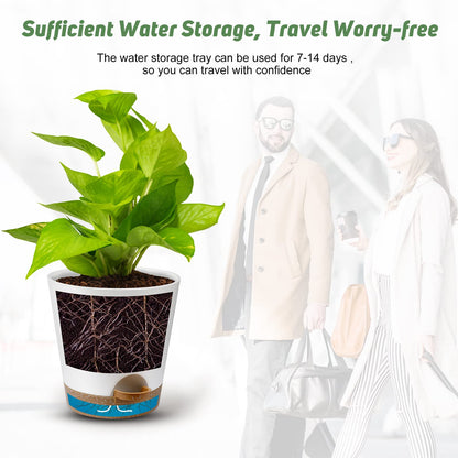 YNNICO Plant Pots 12 10 9 Inch Set of 3, Flower Pots with Multi Mesh Drainage Holes