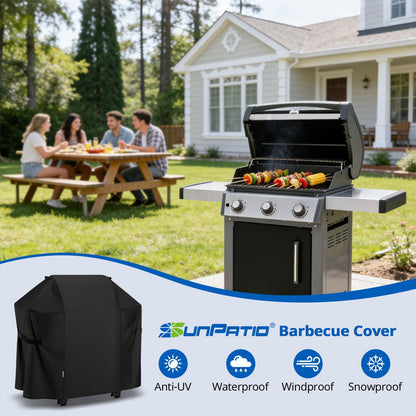 SunPatio BBQ Grill Cover 52 Inch, Outdoor Durable Waterproof Gas Barbecue Cover, Compatible for Weber Spirit 200 and 300 Series, Charbroil and Kenmore Grills, Compared to Weber 7106, 52" x 26" x 43"H
