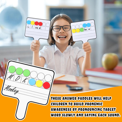 Seajan 6 Pcs Magnetic Dry Erase Boards 8.3" x 9.8" Double-Sided Handheld Answer Boards with Counting Discs Phonics & Literacy Game Toy for Kids Students Teacher & Classroom(Black)