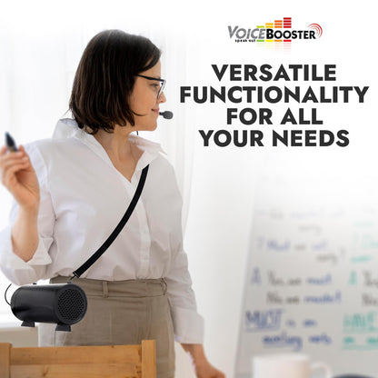 VoiceBooster Portable Voice Amplifier for Teachers - 25W Rechargeable Portable Speaker with Microphone Headset for Classroom, Tour Guide, Public Speaking, Built-in MP3 Player & FM Radio - MR-AK38
