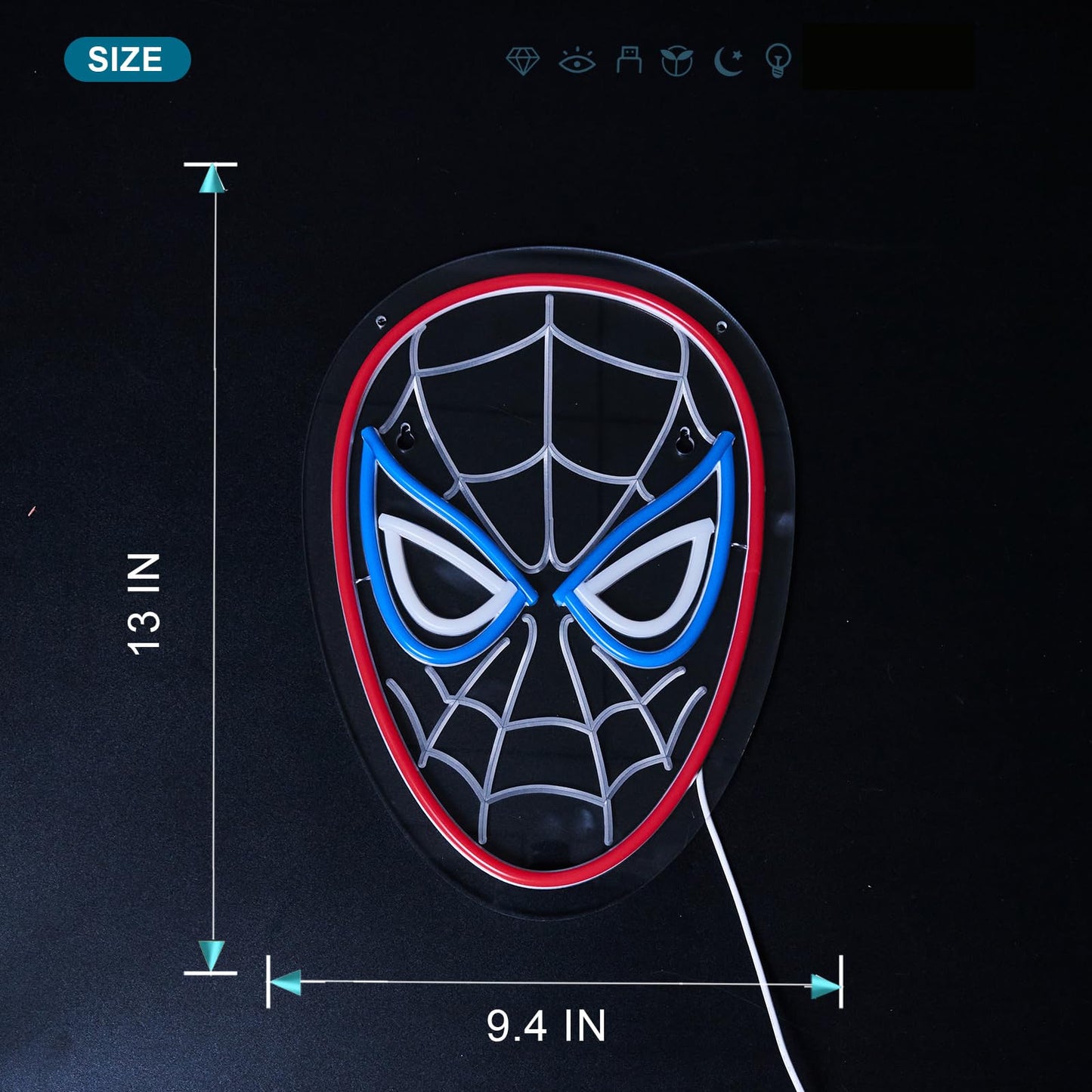 Spider neon sign for wall decor Anime Light Compatible with smart timing switch, 5V USB power supply Kids Bedroom Game Room Decoration(13x9.4 Inch)