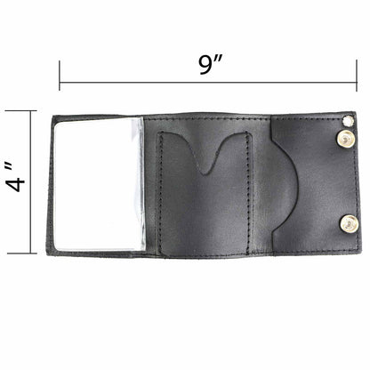 Milwaukee Leather MLW7840 Men's 4” Black Leather Biker Wallet - Tri-Fold Anti - Theft Stainless Steel Chain w/Skeleton Finger - One Size